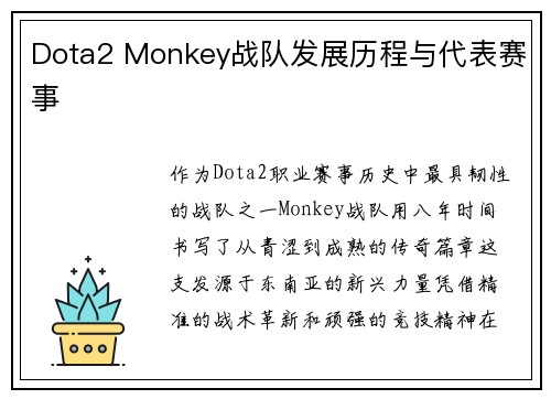 Dota2 Monkey战队发展历程与代表赛事
